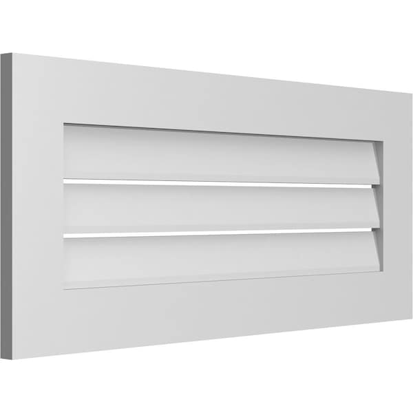 Vertical Surface Mount PVC Gable Vent: Functional, W/ 3-1/2W X 1P Standard Frame, 36W X 16H